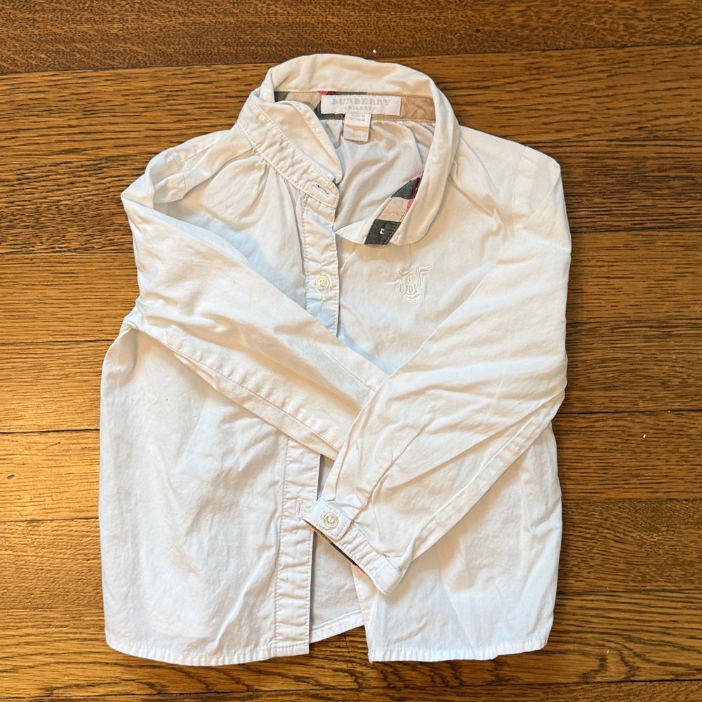Burberry white top girls 3T